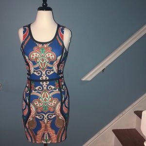 Floral Crew Neck Tank Mini Dress